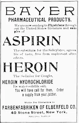 Heroin Aspirin Bayer (hacia 1900)